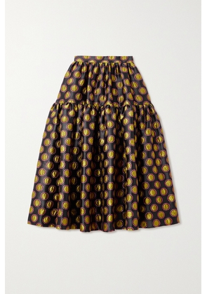 La DoubleJ - Oscar Tiered Metallic Jacquard Skirt - Black - xx small,x small,small,medium,large,x large,xx large