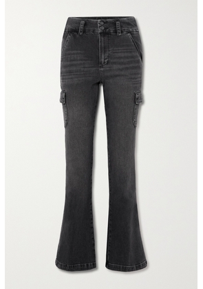 PAIGE - Dion High-rise Flared Cargo Jeans - Black - 23,24,25,26,27,28,29,30,31,32