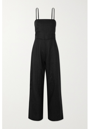 Faithfull The Brand - + Net Sustain Algarve Linen Jumpsuit - Black - x small,small,medium,large,x large,xx large