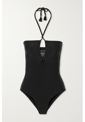 Faithfull - + Net Sustain Ola Cutout Stretch-econyl® Halterneck Swimsuit - Black - x small,small,medium,large,x large,xx large