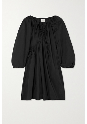 Deiji Studios - Arc Tie-detailed Organic Cotton-poplin Mini Dress - Black - x small,small,medium,large,x large