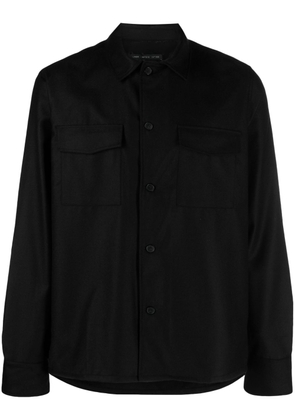 Low Brand classic-collar virgin wool shirt - Black