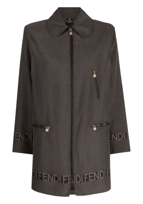 Fendi Pre-Owned 1990-2000s logo-jacquard canvas jacket - Brown