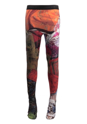 Marine Serre Scarves-print recycled-jersey tights - MU00 - MULTICOLOR