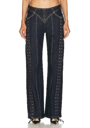 Jean Paul Gaultier Low Waist Large Denim Trouser in Indigo - Blue. Size 38 (also in 40, 42).