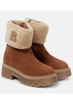Bogner Turin shearling-trimmed suede ankle boots