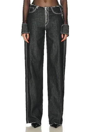 SAMI MIRO VINTAGE Undone Waist Trouser in Denim - Black. Size XS (also in ).