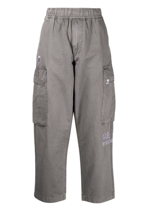 AAPE BY *A BATHING APE® graphic-print cotton cargo trousers - Grey
