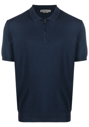 Corneliani textured-knit polo shirt - Blue