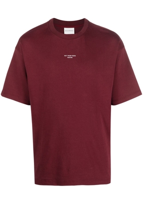 Drôle De Monsieur slogan-print cotton T-shirt - Red