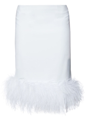 16Arlington Wile feather-trim midi skirt - White