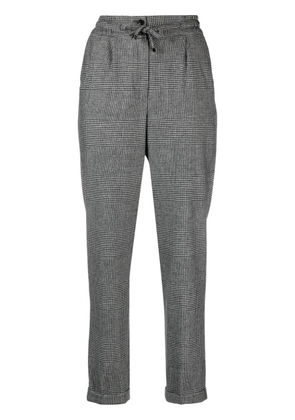 Kiton tapered cropped checked trousers - Black