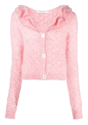 Alessandra Rich ruffle-trim button-up cardigan - Pink