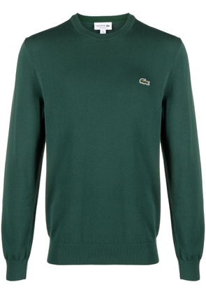 Lacoste logo-embroidered organic-cotton jumper - Green