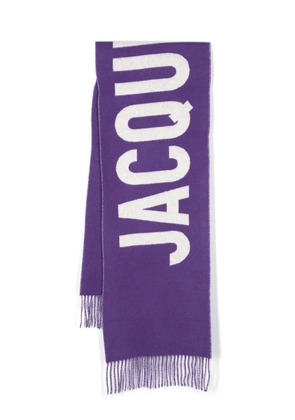 Jacquemus intarsia-knit logo scarf - Purple