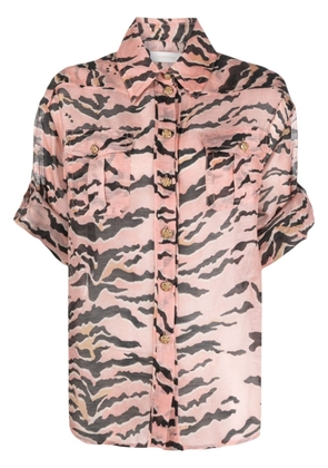 ZIMMERMANN Matchmaker Safari tiger-print shirt - Pink