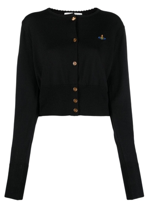 Vivienne Westwood Orb logo-embroidered round-neck cardigan - Black