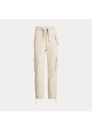 Linen-Cotton Canvas Cargo Trouser
