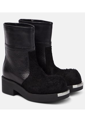 MM6 Maison Margiela Leather and suede ankle boots
