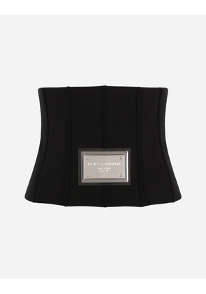 Dolce & Gabbana Technical Jersey Corset Belt With Dg Tag - Woman Belts Black Fabric 36
