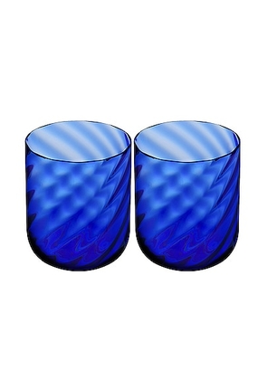 Dolce & Gabbana Casa Carretto Set Of 2 Murano Water Glasses in N/A - Blue. Size all.