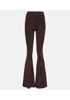 Stouls Cherilyn high-rise suede flared pants