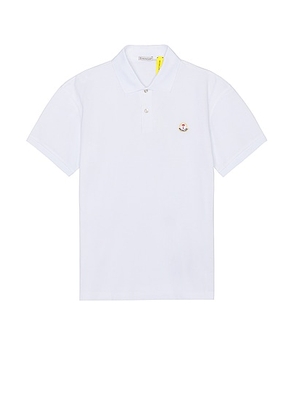 Moncler Genius x Palm Angels Short Sleeve Polo in White - White. Size XL/1X (also in L).