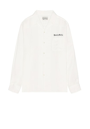WACKO MARIA 50's Long Sleeve Shirt in White - White. Size M (also in S).