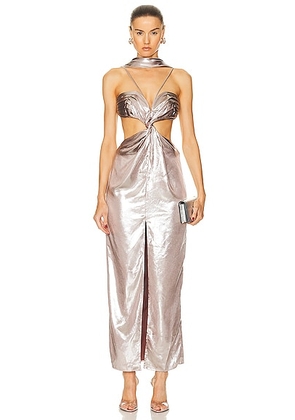 Cult Gaia Cody Gown in Cameo - Metallic Silver. Size 0 (also in 2, 8).