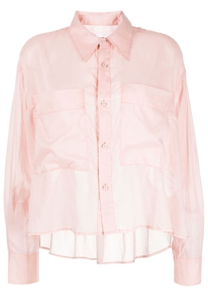 izzue gathered-detail cotton shirt - Pink