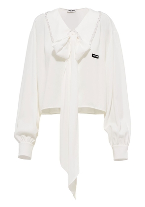 Miu Miu sequin-embroidered silk shirt - White