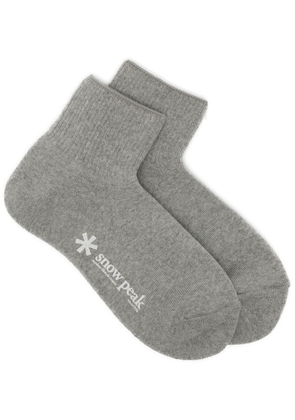 Snow Peak medium Full Pile logo-print short socks - Grey
