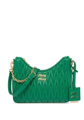 Miu Miu Matelassé nappa leather shoulder bag - Green