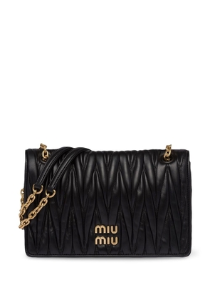 Miu Miu Matelassé leather shoulder bag - Black
