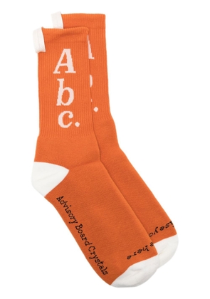 Advisory Board Crystals logo-detail cotton socks - Orange