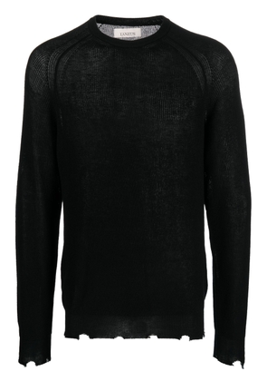 Laneus distressed-effect ribbed-knit jumper - Black