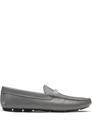 Prada horsebit-detail leather loafers - Grey