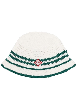 Casablanca crochet-knit bucket hat - White