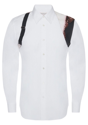 Alexander McQueen Brushstroke Harness abstract-print shirt - White