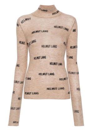 Helmut Lang logo-jacquard wool jumper - Neutrals