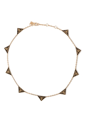Prada enamel-logo triangle necklace - Gold