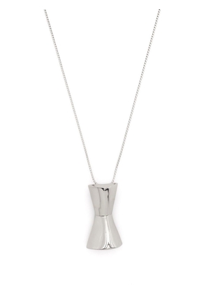 Issey Miyake hourglass-shape sculpted necklace - Silver