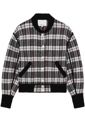3.1 Phillip Lim check-pattern wool bomber jacket - Black