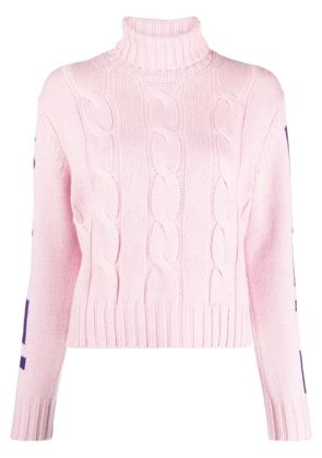 MC2 Saint Barth logo-jacquard cable-knit jumper - Pink
