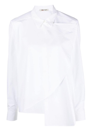 Ports 1961 asymmetric long-sleeve cotton shirt - White