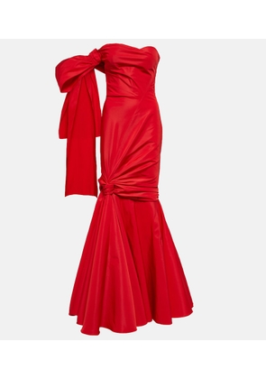 Alexander McQueen Bow-detail bustier polyfaille gown