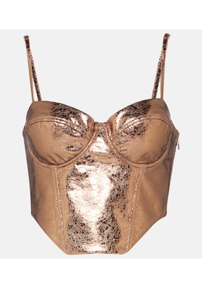 Rotate Metallic faux leather bustier