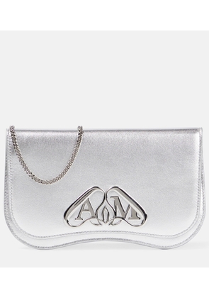 Alexander McQueen Seal Mini leather phone pouch
