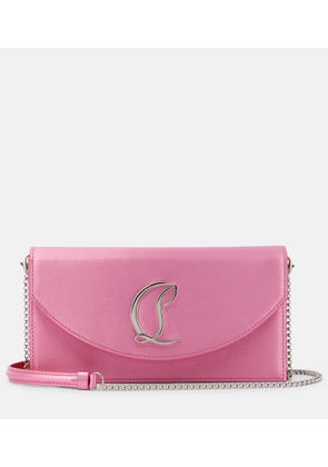 Christian Louboutin Loubi54 Small leather-trimmed silk clutch