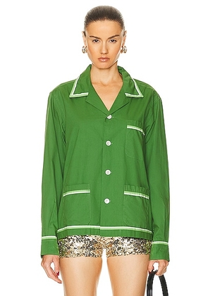 BODE Top Sheet Long Sleeve Shirt in Green - Green. Size M (also in L, XS, XXS).
